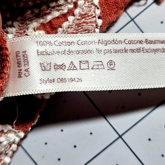 Free People Boho Style Embroidered Romper With Lace Straps In Rust & White Wome - Picture 10 of 11